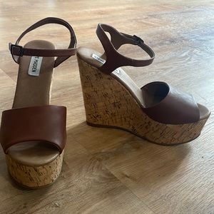 Steve Madden, brown wedges, size 8